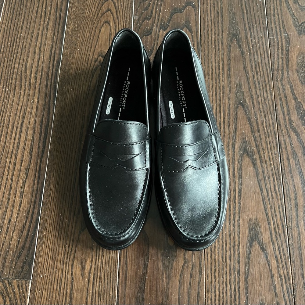 Rockport Black Leather Penny Loafers